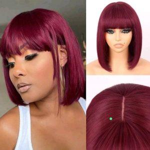 99J Burgundy Fringe Bob Wig