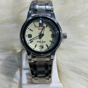 Classic Police-Inspired Women’s Stainless Steel Wristwatch