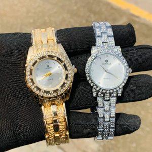 Luxury Crystal-Embellished Women’s Quartz Wristwatch