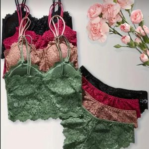 Elegant Lace Lingerie Set – Net Singlet And Matching Pant