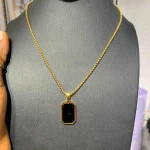 Non-Tarnish Gold-Tone Stainless Steel Necklace and Pendant