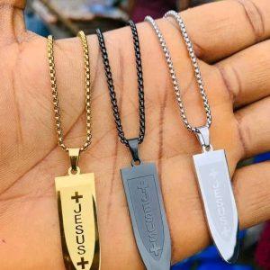 Premium Stainless Steel “JESUS” Pendant Necklace