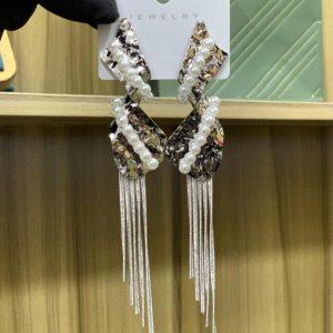 Luxury Pearl And Metallic Cascade Statement Earrings