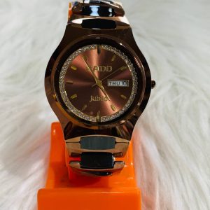 Luxury Brown Gold-Tone Wristwatch