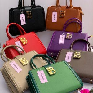 Luxury Structured Top-Handle Handbag – Classic B-Accent