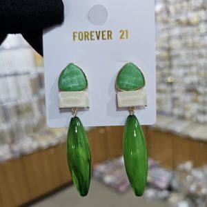 Forever 21 Green Statement Drop Earrings