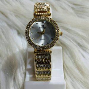City Gold Luxury Crystal Chain Wristwatch