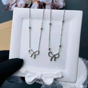 Non-Tarnish Stainless Steel Bow Pendant Necklace