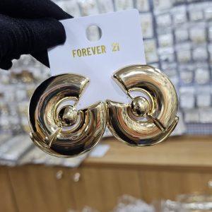 Elegant Gold-Tone Sculpted Statement Earrings
