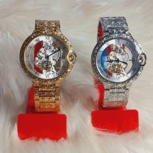 Luxury Engraved Skeleton Cartier Unisex Timepiece