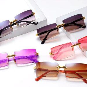 Luxury Rimless Rectangle Sunglasses (Y2K Inspired)