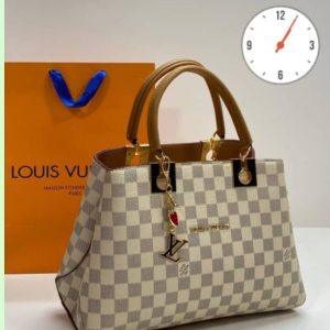 Quality Structured Checkered Louis handbag