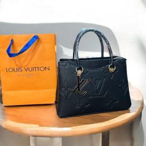 Luxury Black Embossed Designer Handbag (LV-Inspired)