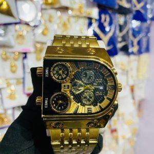 Premium Oversized Gold-Tone Wristwatch