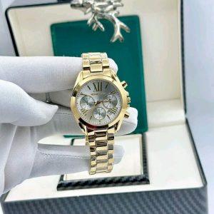 Elegant Gold-Tone Michael Kors-Inspired Chronograph Wristwatch