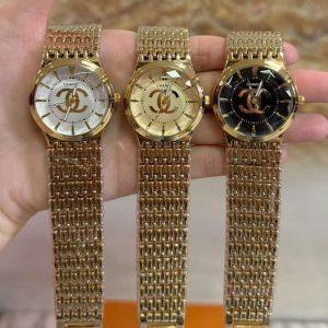 Luxury Gold Bracelet Channel Wristwatch for Women