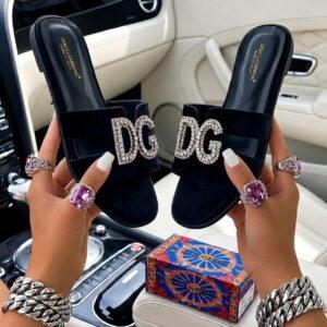 Elegant Crystal-Embellished Slide Sandals