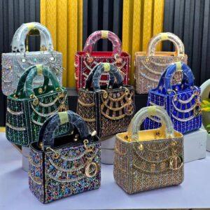 Luxury Crystal Embellished Mini Top Handle Bag